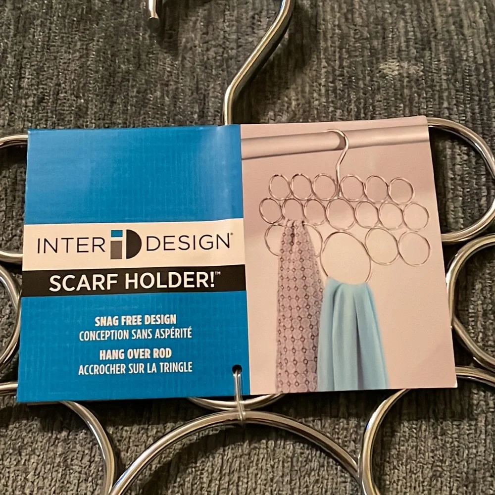 Inter Design scarf holder; snag free hang over rod